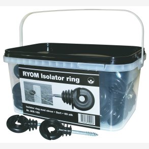 Hestehegn Isolator ring med skrue 90 stk sort