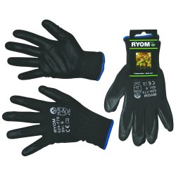 Heste-/arbejdsgriphandske med foer nitril str. 9 sort