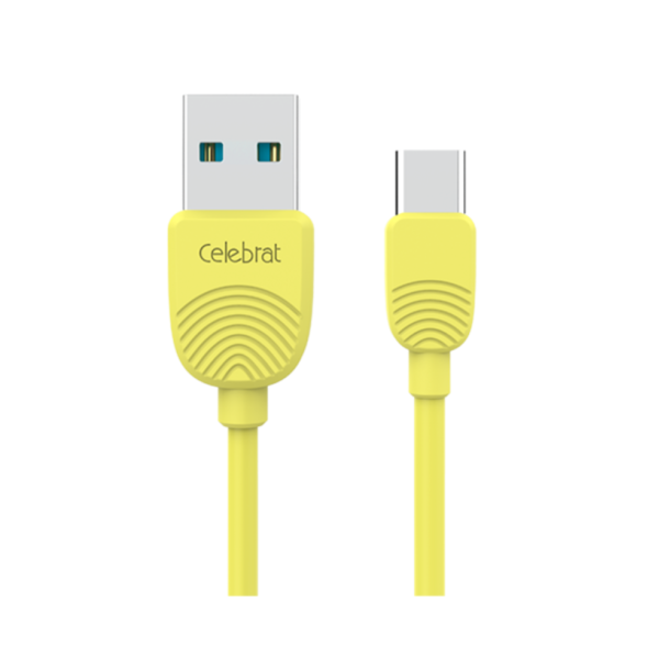 Celebrat SKY-2T ladekabel USB-A / USB-C, gul