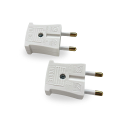 Stikprop hanstik 2 stk hvid