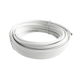 Ledning 10 meter, flad hvid 2x0,75mm2