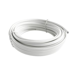 Ledning 10 meter, flad hvid 2x0,75mm2