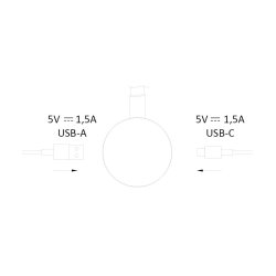 RL27 LED Flex W1 USB-A &amp; USB-C, sort